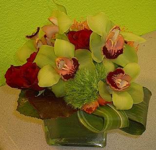 Elegant Centerpiece, TRade Show Display, Exhibit flowers, Convention decor, Modern centerpiece, Green Orchids, Couture Flower designs, 